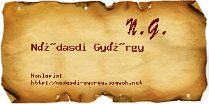 Nádasdi György névjegykártya